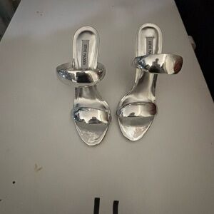 Steve Madden Metallic Silver Heels